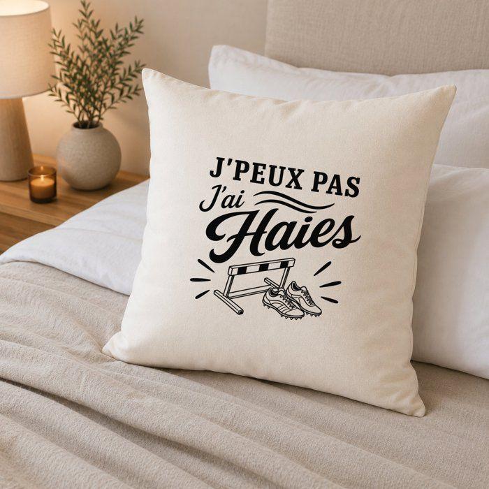Housse de coussin - PLANETEE - J’peux pas j’ai Haies - Coton canvas Fairtrade 305 g/m² - Zip invisible - 40×40 cm