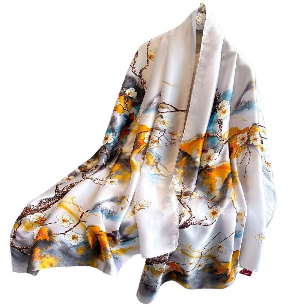 Women's New Style with Shirts In Autumn and Winter Fashionable and Versatile Silk Light Luxury Gift for Mother Scarf