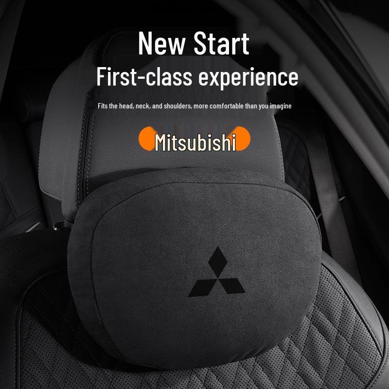 Mitsubishi Car Backrest & Neck Pillow: Compatible with Outlander, Pajero, ASX, Eclipse Cross.