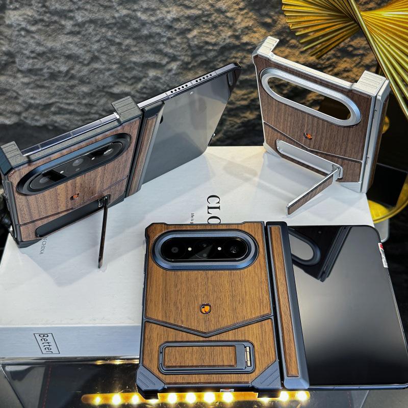 Складной чехол для телефона Huawei Pura X Max, стиль Lamborghini, грецкий орех, защита центральной оси, с подставкой