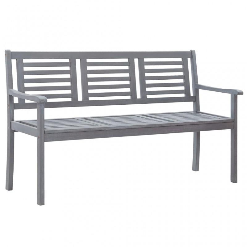 Day and Night - Day and Night 3-seater Garden Bench Solid Gray Eucalyptus Wood 150 Cm