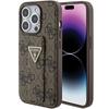 Guess Guhcp15Xpgs4Tdw Iphone 15 Pro Max 6.7 Brązowy/Brown Hardcase Grip Stand 4G Triangle Strass