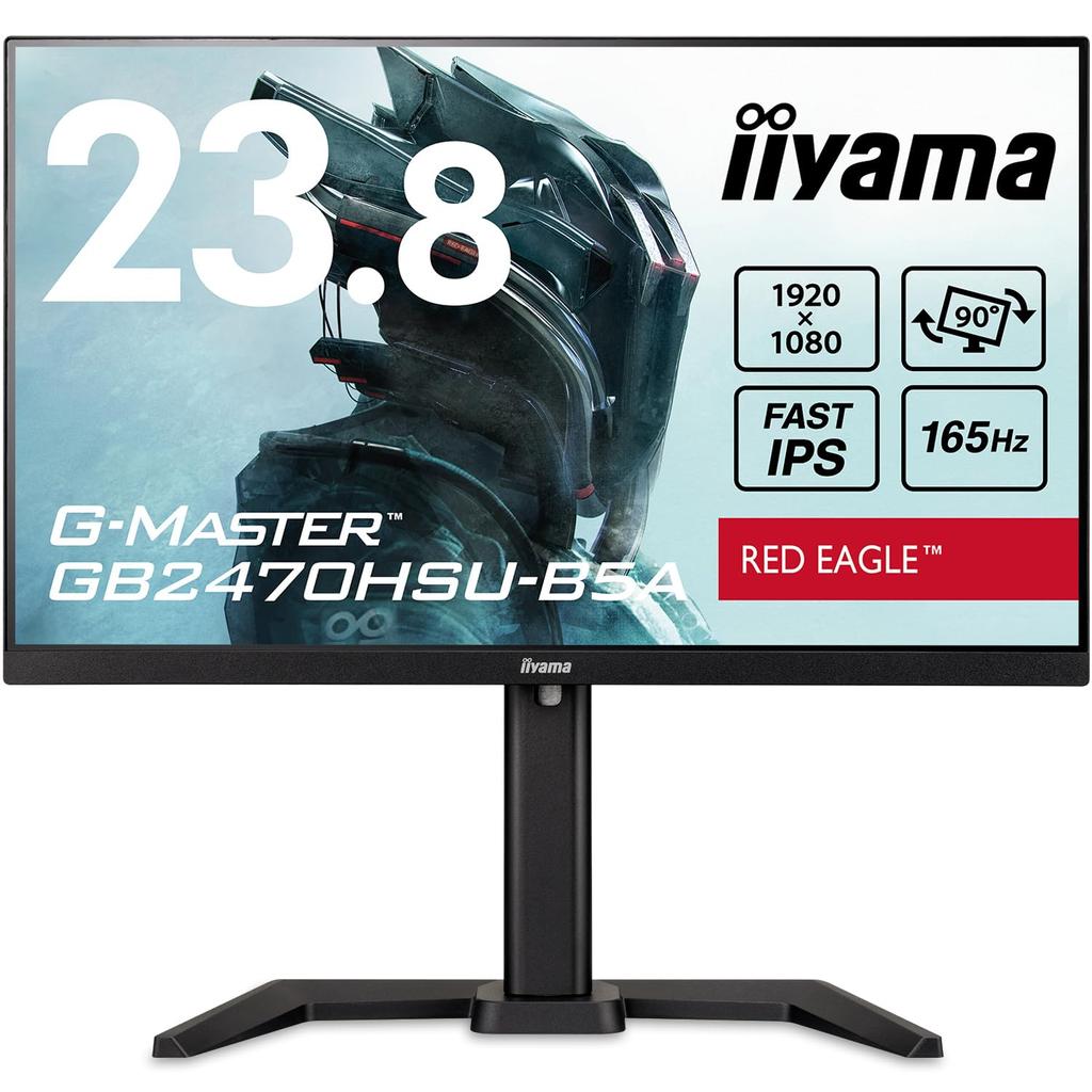 Mouse Computer Gaming Monitor Display Inch 165Hz IPS Full HD Height Adjustment Vertical Rotation HDMI Displayport USB Hub All Cables Included 3 Year