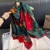 180X90CM Satin Finish Warm Shawls  Print Popular Design Hijab Luxury Brand Women Silk Scarf Fashion The Four Seasons Scarves