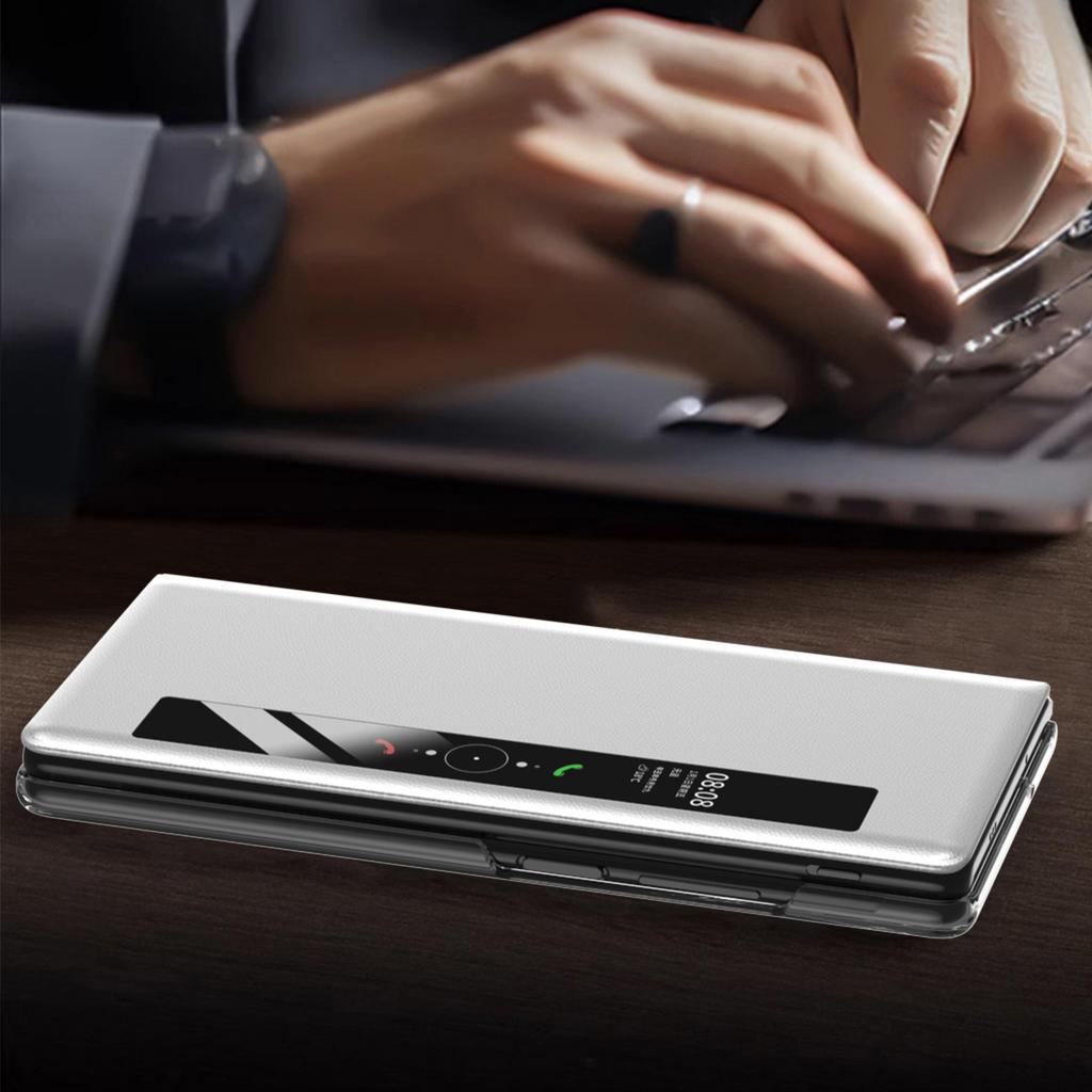 Магнитный чехол для телефона vivo X Fold3 с окошком для просмотра, чехол из ПУ кожи+ПК со скрытой подставкой