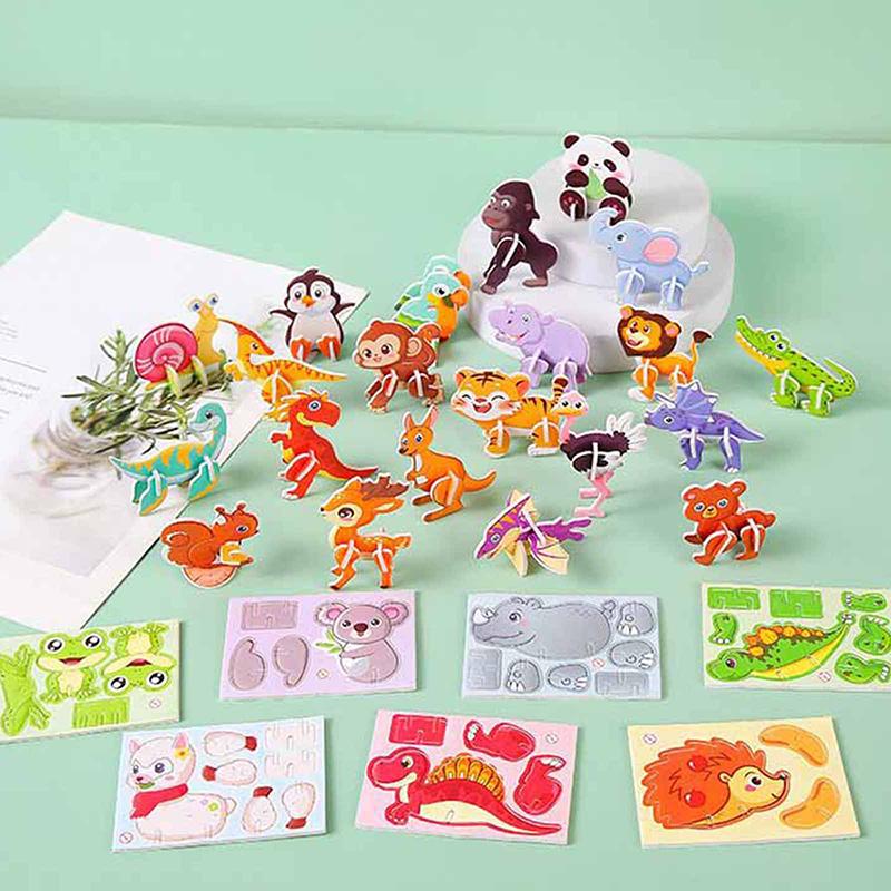 30 шт. Мини-мультяшные животные, бумажные пазлы своими руками, игрушки для детей, сувениры на день рождения, награды для детского сада, наполнитель для пиньяты