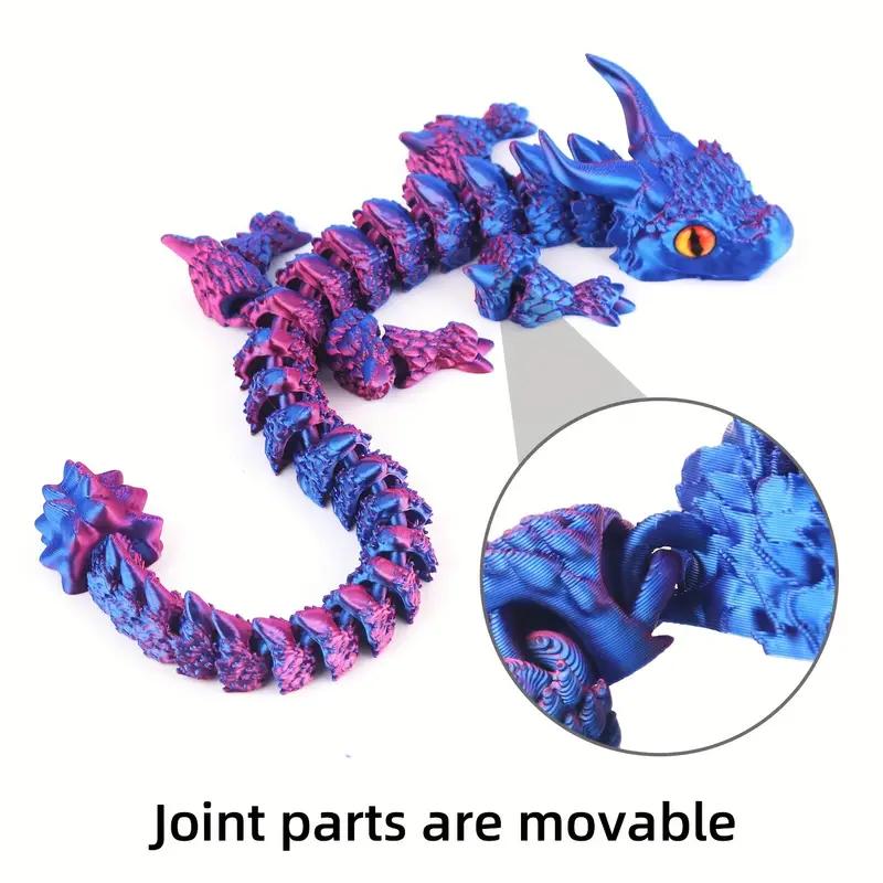 Articulated 3D-Printed Dragon Figurines, Random Colors, 1/4/12-Piece Packs