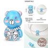 Real Copper Princess Pink Bear Bead Blue Rose Red Bears Pendant Charms Fit Bracelet Neckalce Diy Bithday Gift