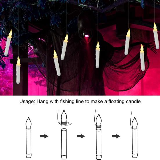 12 шт. подвесных плавающих свечей с пультом дистанционного управления Magic Flameless Taper