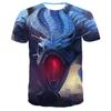 Round Neck Short Sleeve Streetwear Fly Dragon 3D T-shirt Men Women Printed Top Casual Couples Punk T Shirts