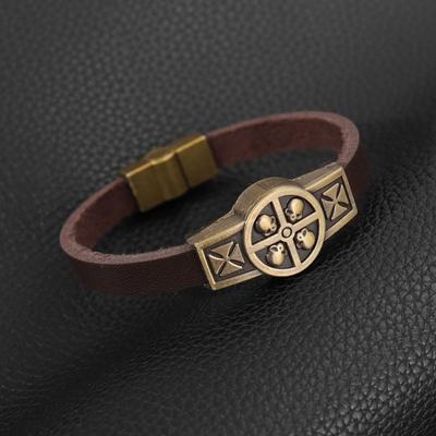 Мужской индивидуальный хип-хоп модный панк-череп кожаный браслет готический поп браслет подарок на день аксессуары