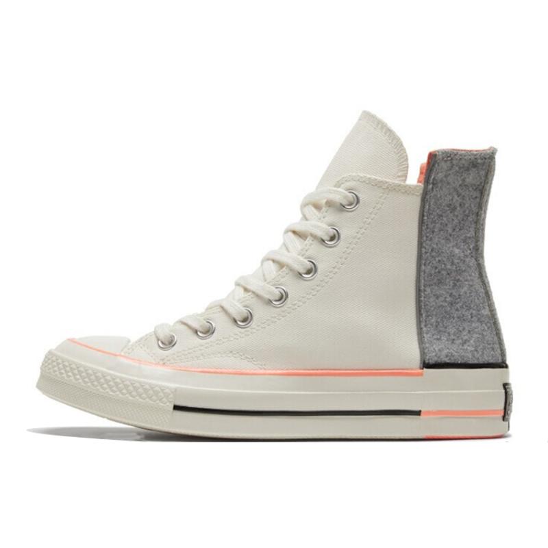 Converse 1970-е Chuck Taylor All Star Круглый носок Шнуровка Высокие парусиновые женские Молочно-белый