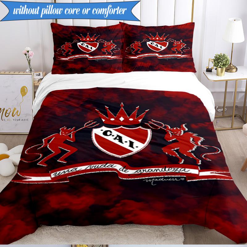 Atletico Independiente 3pcs Bedding,Including 1pc Duvet Cover And 2pcs Pillowcases Perfect for Christmas,Ideal for Bedroom, Dormitory