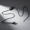 2-жильный USB-шнур питания с оголенными проводами 22AWG, луженый наконечник, с переключателями, поддержка 5 В/1 А, кабель питания, пластиковая текстура, для ремонта