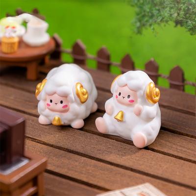 Мини Милая Овца Орнамент Мультяшные Животные Фигурка Микро Пейзаж Кукольный Дом Модель Автомобиля Интерьер Домашнего Рабочего Стола Украшение