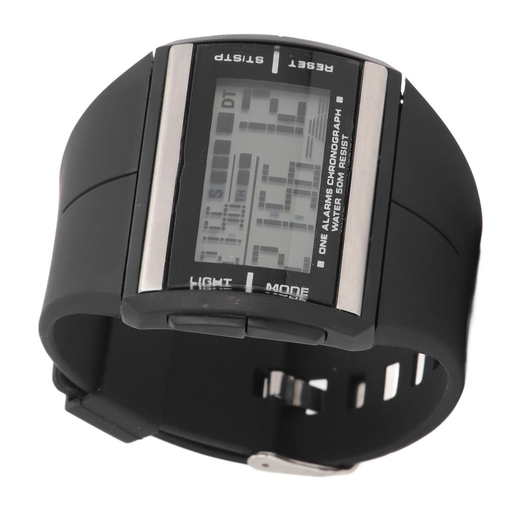 Спортивные часы с резиновым ремешком, 7 светодиодов, 50 м, водонепроницаемые, с дисплеем даты и недели, наручные часы для спорта на открытом воздухе для мальчика