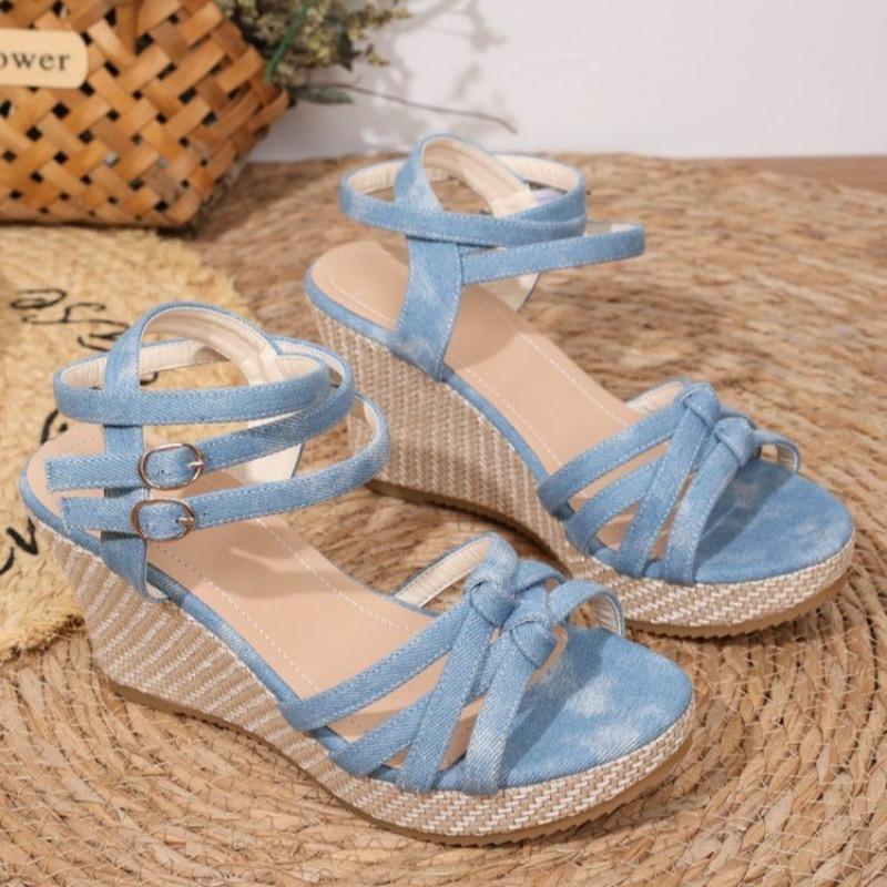 Лето 2024 г. Новые модные женские босоножки с открытым носком и мягкой подошвой на платформе, женские босоножки, обувь для женщин, большие размеры 36-42