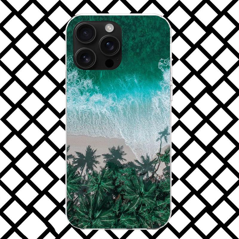 Летний закат на пляже, море, пальма, чехол для телефона для iPhone 17 Air 16 16E 15 14 Plus 13 Mini 12 11 Pro Max 7 8 + SE 2020, мягкий чехол