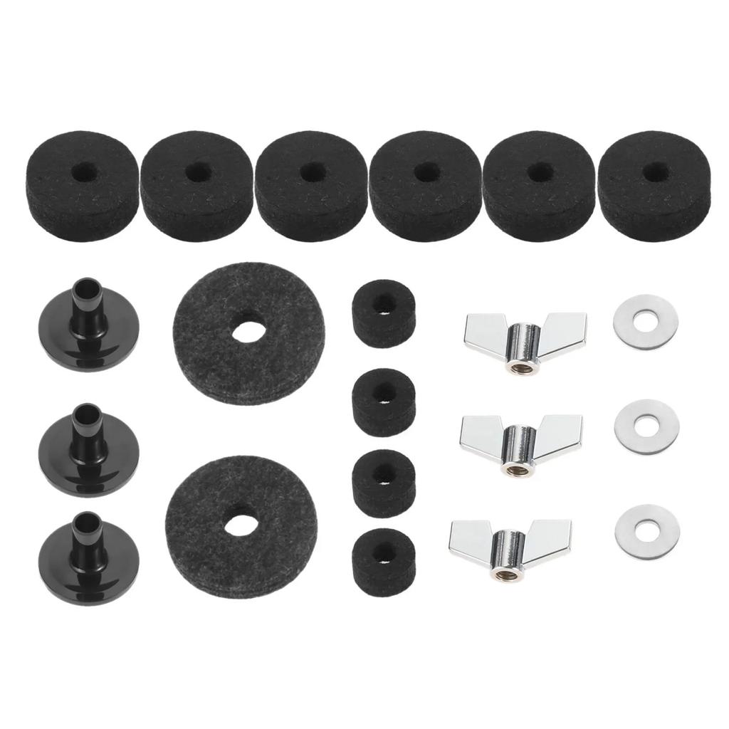Cymbal Felts Hi-Hat Clutch Felt Hi Hat Cup Felt Cymbal Stand Sleeves with Base Wing Nuts and Cymbal Washer for Drum Set of 21Pcs