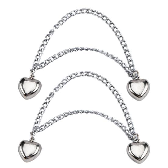 1 пара многофункциональных магнитных зажимов для одежды с цепочкой, многоцелевая брошь без штифта, металлические пуговицы, зажим для одежды, шали, шарфа, брюк, манжет, магнит