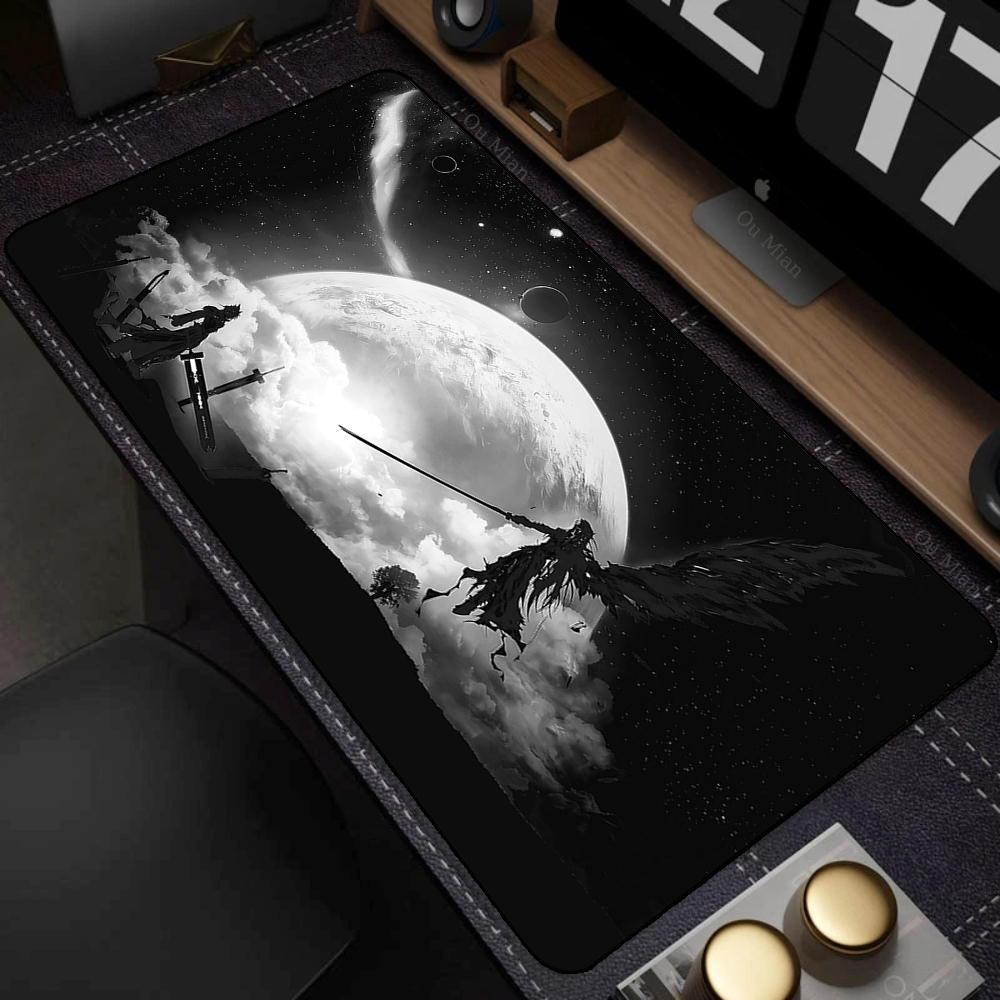 Black Anime Desktop Mat Office PC Gaming Accessories Keyboard Mouse Pad Laptop Final Fantasy Mousepad Gamer Non-slip Carpet Xxl