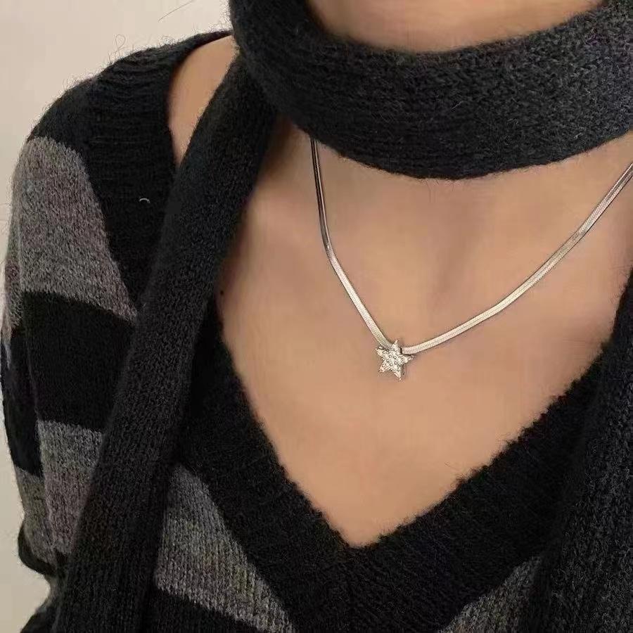 Ожерелье-цепочка со звездой и змеиной костью для женщин и девочек, колье-колье INS, крутые ожерелья, подарок для свадебной вечеринки