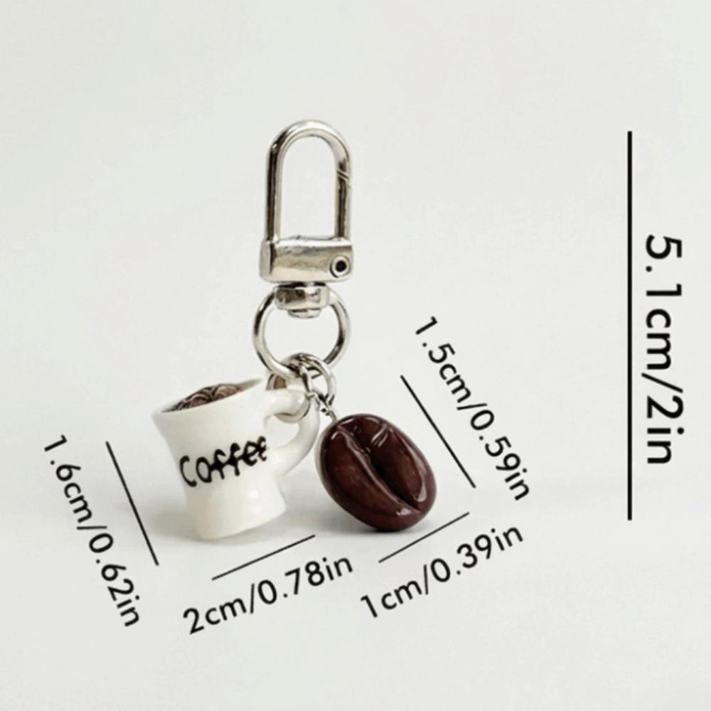 Simulation Coffee Cup Keychain Miniature Realistic Coffee Pendant for Luggage Zippers