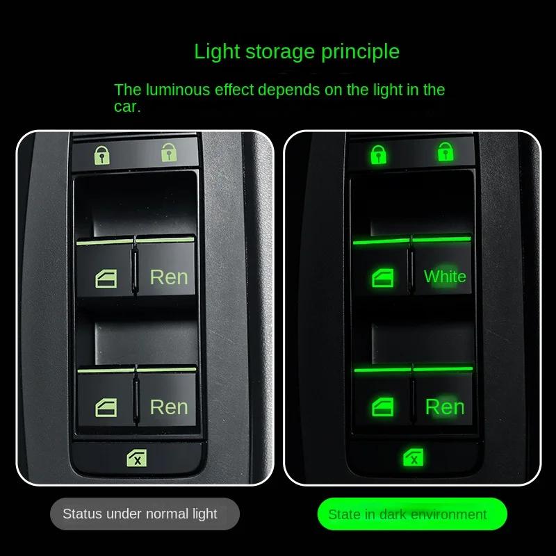 Наклейка на автомобиль Кнопка окна автомобиля Светящаяся наклейка Переключатель подъемника Ночные флуоресцентные наклейки Наклейки для салона автомобиля Автомобильные аксессуары