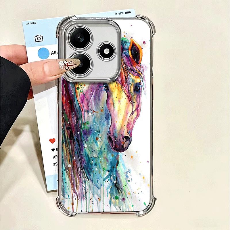 Масляная живопись Лошадь Покрытие Чехол для телефона Для Xiaomi Poco X5 X6 X7 X8 Pro Max F8 Ultra F7 M8 M7 M5S Redmi 15C 15 14C 13C 13 X3 12C F