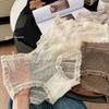 Женские летние сексуальные кружевные однотонные сетчатые трусики-бикини в горошек 10A антибактериальные со средней посадкой