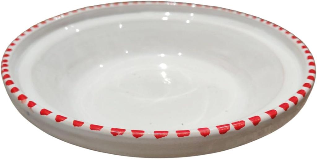 Handmade Tunisian Red Tagine – Traditional Ceramic Cookware for Fire or Oven – 22cm, Perfect for Fish, Poultry, Meat, and Vegetables