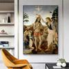 Large Vintage Oil Painting Poster The Baptism of Christ Prints Leonardo Da Vinci Canvas Painting Bedroom Bathroom Decoration