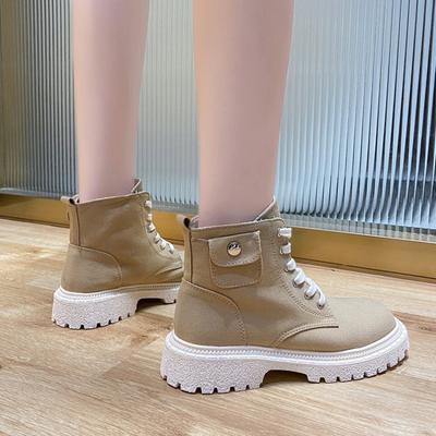 Модные осенне-зимние ботинки женские новые дикие модные повседневные высокие парусиновые ботильоны для женщин zapatos de mujer женские кроссовки shoesdr5