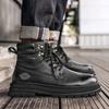 Модная мужская обувь, универсальные ботинки на толстой подошве, теплые зимние базовые ботинки, новая уличная мужская мотоциклетная обувь, мужские ботинки для ходьбы из натуральной кожи