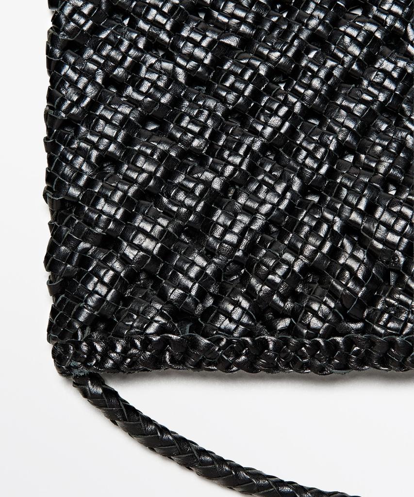 Massimo Dutti Medium Braided Napa Leather Bag