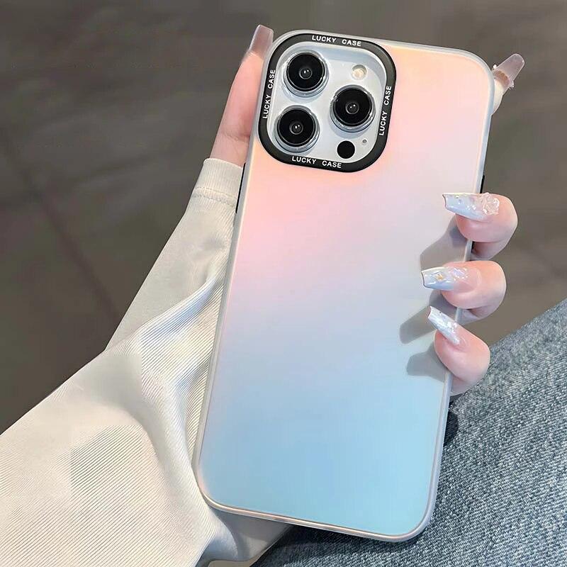 Роскошный чехол с лазерным градиентом для Iphone 15 Pro Max 11 13 14 12 XR 7 8 Plus X Xs SE 2020 6 14 Promax 13 promax силиконовый противоударный защитный чехол