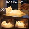 Lying Flat Cat Lamp Funny Gifts, 16 Colors+5 Dimming+Silicone Random Stuff, Touch+Remote+Recharge Night Light, Unique Cool Lamp,Cute Weird Stuff,