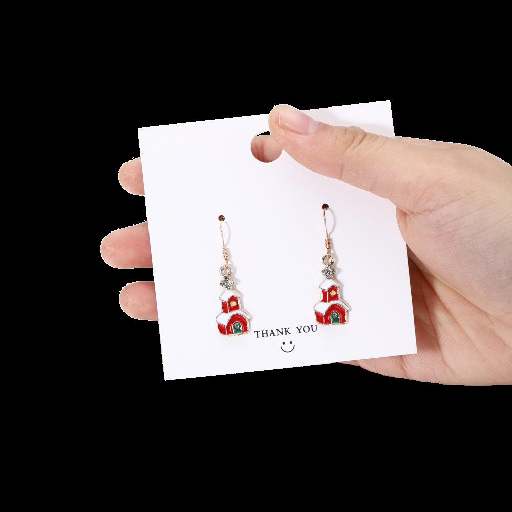 Европейские и американские рождественские серьги-трости с дизайном снежинок и Санты