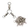 Fabulousdo Size Set of 45kg Stainless Silver Swivel, Trident, 4, 10, Strength, Bearing, Swivel, Triple, Steel, Mitsumata, Snap, Fishing,