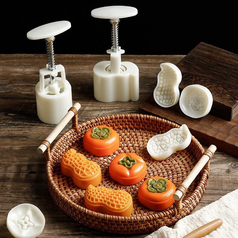 Форма для лунного пряника в форме фруктов, 50 г, ручная, для шоколада, выпечки, тортов, мороженого, для Праздника середины осени
