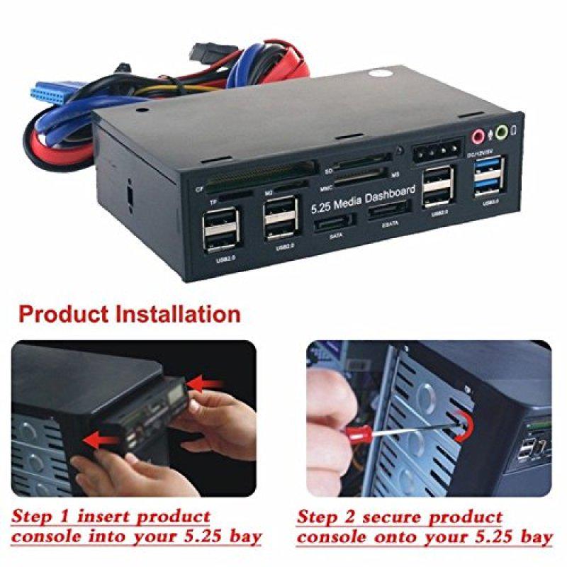 Концентратор USB 3.0 Многофункциональный порт eSATA SATA Внутренний кард-ридер ПК Медиа Передняя панель Аудио для SD MS