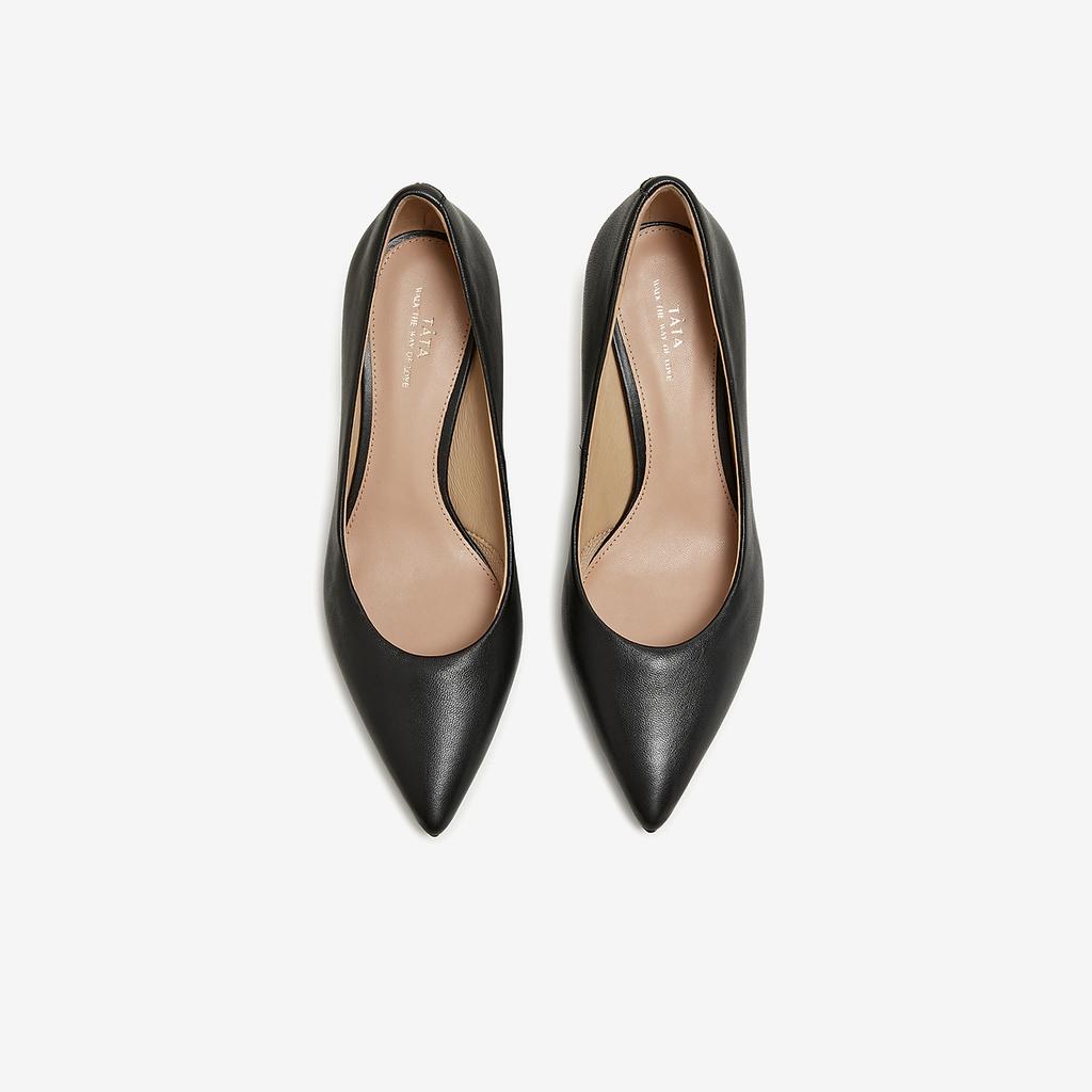 Tata/She 2025 Spring Versatile Stiletto High Heels Shallow Mouth Single Shoes Women's New Style