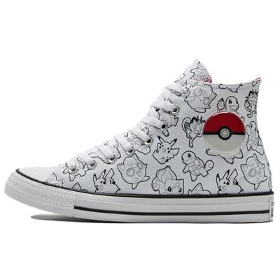Pokemon x Chuck Taylor All Star High Кроссовки Унисекс Белый Черный Университетский Красный A01651C