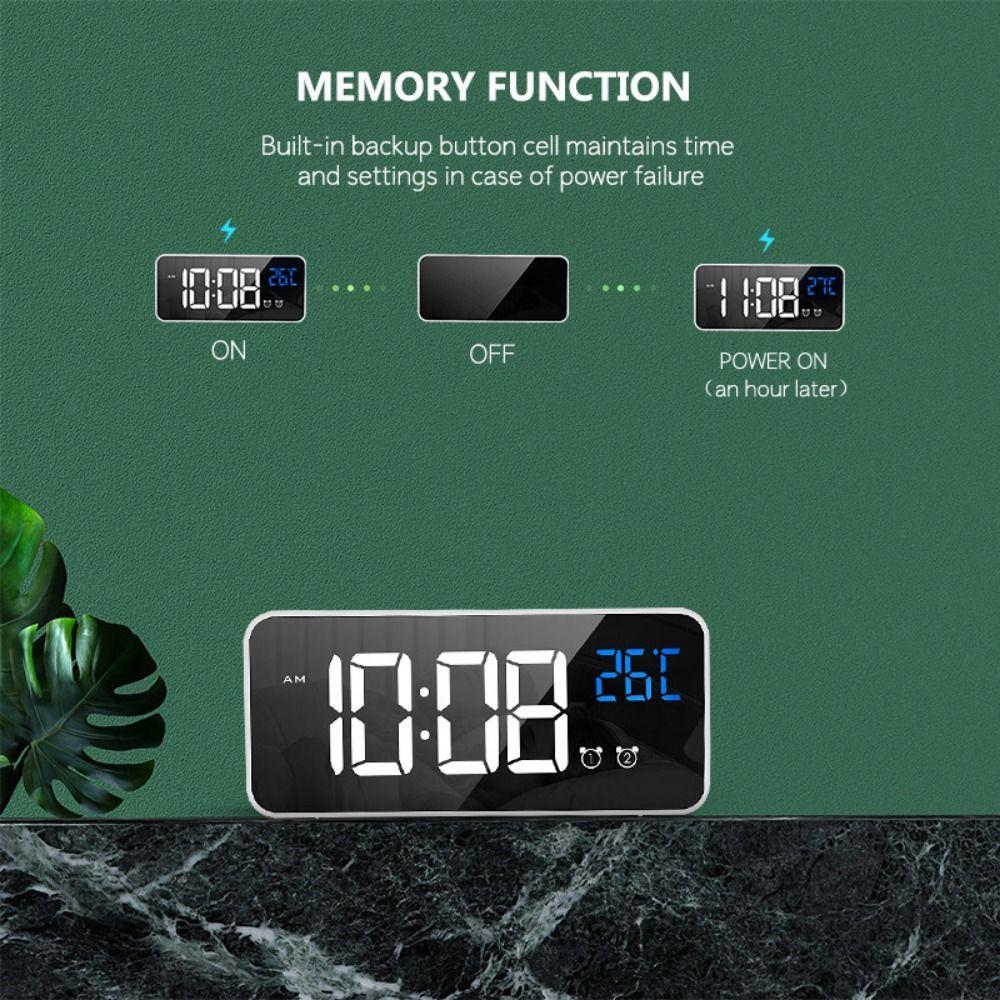 Voice Control Music Alarm Clock Brightness Adjustment Desk Clock LED Digital Clock  Bedside Use