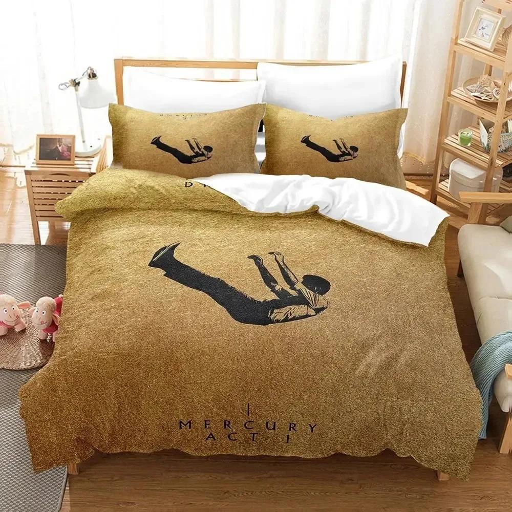 3D-принт Imagine Dragons Обложка альбома Постельное белье Пододеяльник Постельный комплект Пододеяльник Наволочка Одеяло King Queen Size Мальчики Взрослые