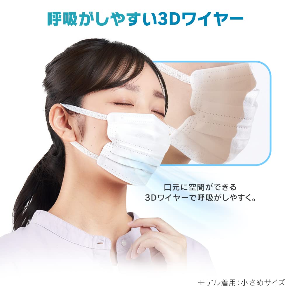 IRIS OHYAMA Nano Air Regular 50 Made In Nonwoven Comfortable Mask, Size, Masks, Japan, White, Pleated, Fabric, Breathability, PK-NI50L
