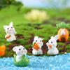 Micro Landscape Cute Cartoon Mini Carrot Rabbit Horticultural Resin Ornaments Bonsai Animal Decoration