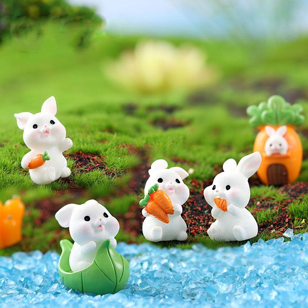 Micro Landscape Cute Cartoon Mini Carrot Rabbit Horticultural Resin Ornaments Bonsai Animal Decoration