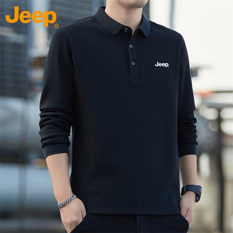 Jeep Мужская рубашка-поло с длинным рукавом свободного кроя