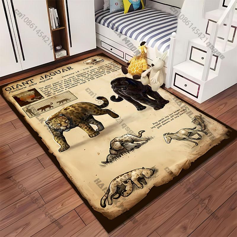 Extinct giant jaguar information carpet Yoga living room room decor children's crawling mat doormat area rug games mat